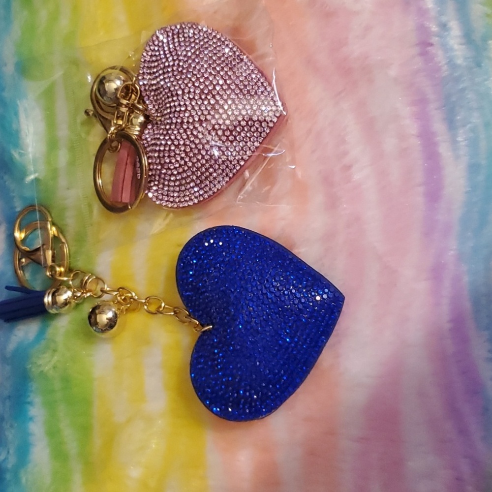 Beautiful blingy/glitzy pink keychain/bag charm